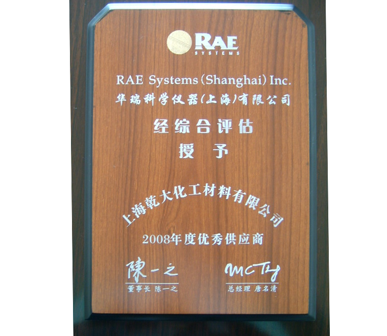2008年度华瑞优良供应商